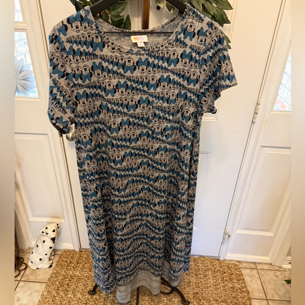 LuLaRoe Carly Swing Dress Disney Minnie Mouse Midi Dress M
